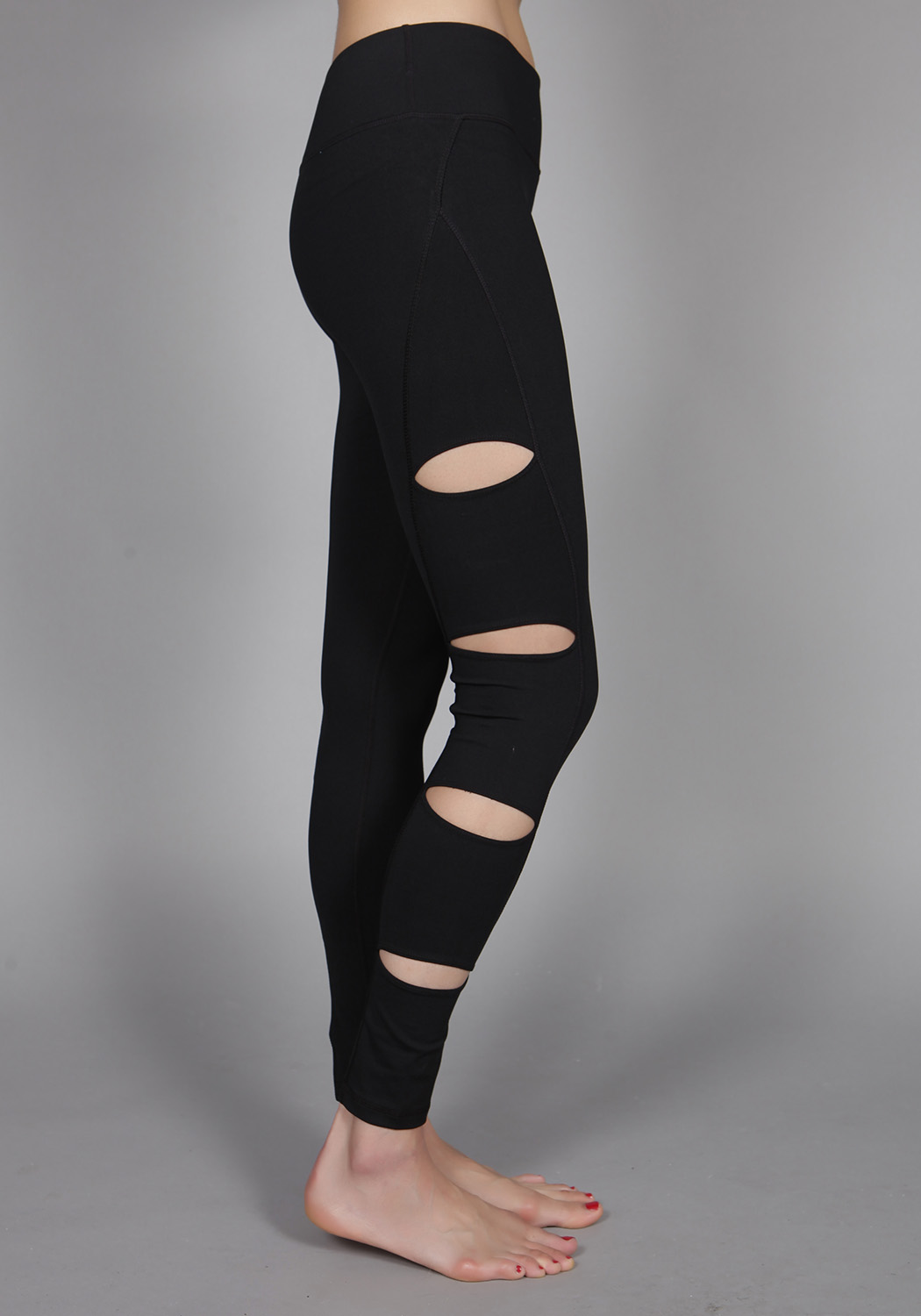 Shape Black Slinky Cut Out Side Leggings